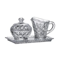 Set 3 món hũ đựng đường, hạt Bohemia Crystal