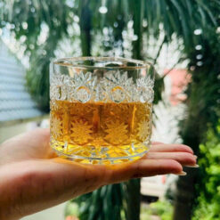 Set 6 cốc pha lê mài Bohemia hoa văn M57 250ml