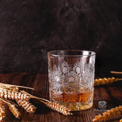 Set 6 cốc pha lê mài Bohemia hoa văn M57 320ml