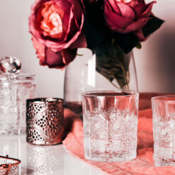 Set 6 cốc pha lê mài Bohemia hoa văn M57 320ml