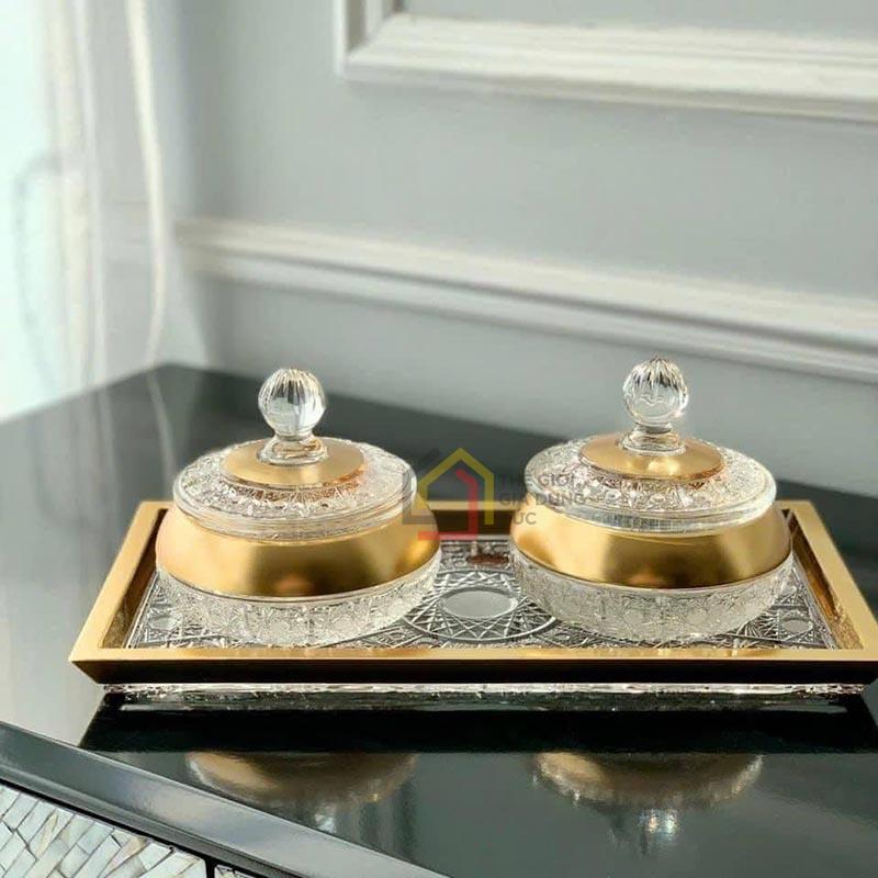 set-pha-le-mai-ma-vang-bohemia-1-khay-34cm-2-tho (2) Sét pha lê mài mạ vàng Bohemia (1 khay 34cm + 2 thố)
