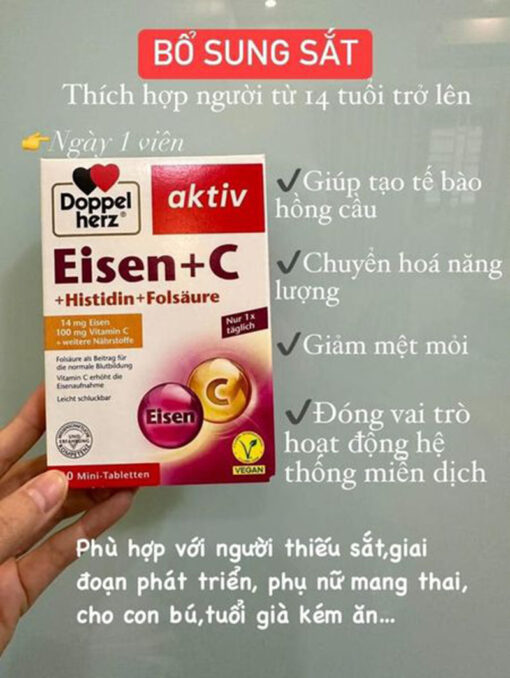 Viên uống sắt & Vitamin C Doppelherz Eisen C hộp 30 viên