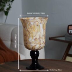 Bình hoa vân đá có chân cao cấp