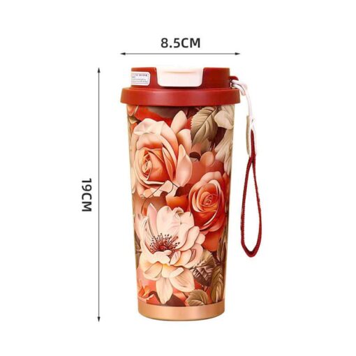 Bình nước inox hoa hồng 530ml