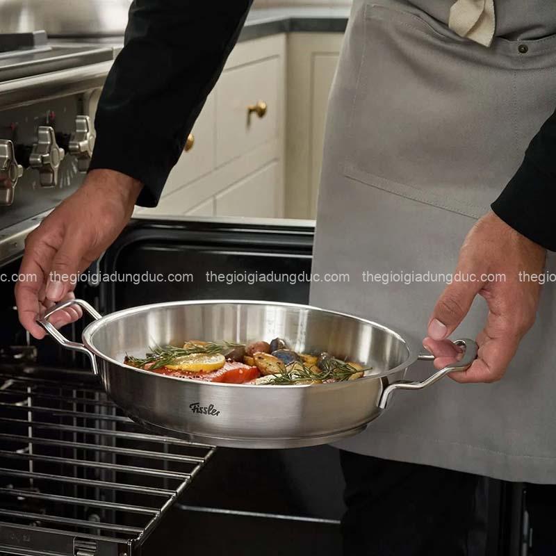 Bộ nồi Fissler Profi 5 món vung thép (3 nồi, 1 quánh, 1 chảo 24/28cm)