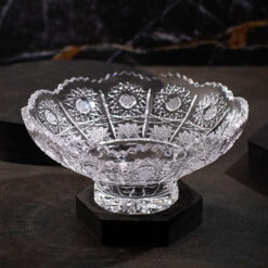 Chân bồng pha lê mài M57 Bohemia size 15cm, cao 6,5cm