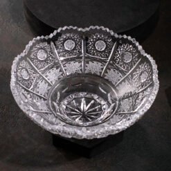 Chân bồng pha lê mài M57 Bohemia size 15cm, cao 6,5cm