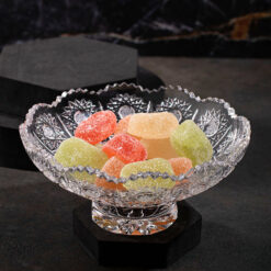 Chân bồng pha lê mài M57 Bohemia size 15cm, cao 6,5cm