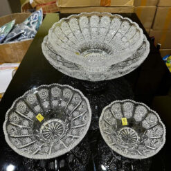 Chân bồng pha lê mài M57 Bohemia size 15cm, cao 6,5cm