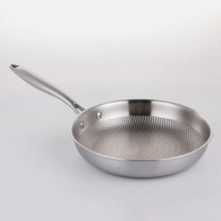 Chảo inox vân tổ ong Chockmen đúc liền nguyên khối 5 lớp inox 316 siêu dày dặn size 22cm