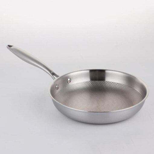 Chảo inox vân tổ ong Chockmen đúc liền nguyên khối 5 lớp inox 316 siêu dày dặn size 22cm