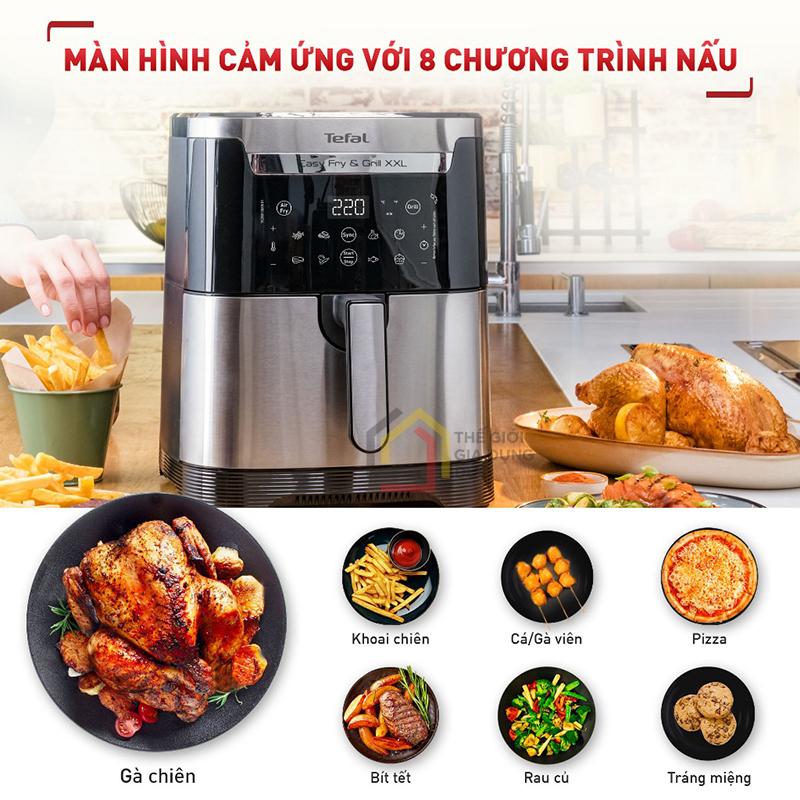 noi-chien-khong-dau-tefal-2in1-easy-fry-grill-6-5l-xxl-ey801d15-6 Nồi chiên không dầu Tefal 2in1 Easy Fry & Grill 6.5L XXL EY801D15