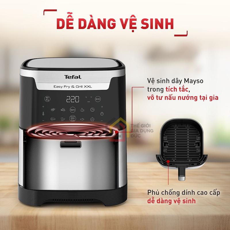 noi-chien-khong-dau-tefal-2in1-easy-fry-grill-6-5l-xxl-ey801d15-8 Nồi chiên không dầu Tefal 2in1 Easy Fry & Grill 6.5L XXL EY801D15