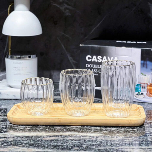 Set 6 cốc Podium 2 lớp Casava mix size