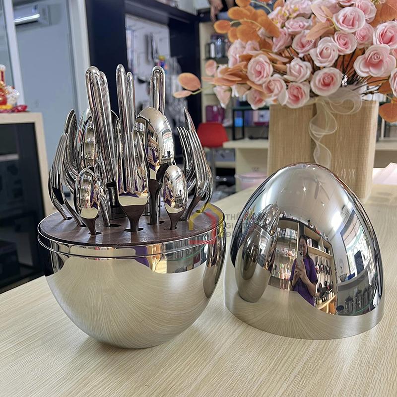 set-dao-dia-24-mon-keller-hinh-qua-trung-inox Set dao dĩa 24 món Keller hình quả trứng inox