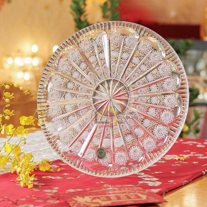 dia-pha-le-bohemia-hoa-van-mai-size-34cm-hinh-bong-tuyet Đĩa pha lê Bohemia hoa văn mài size 34cm (hình bông tuyết)