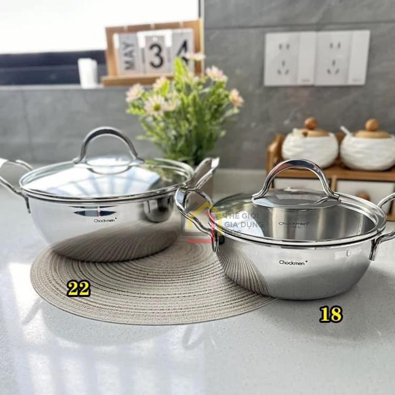 noi-2-quai-inox-chockmen-22cm Nồi 2 quai Inox Chockmen 22cm