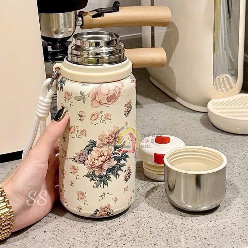 binh-giu-nhiet-vacuum-hoa-vintage-400ml1 Bình giữ nhiệt Vacuum hoa vintage 400ml