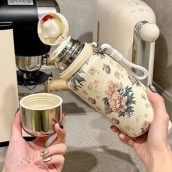 Bình giữ nhiệt Vacuum hoa vintage 400ml