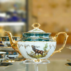 Bộ trà sứ mạ vàng men ngọc trai Tiệp khắc BC81