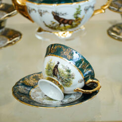 Bộ trà sứ mạ vàng men ngọc trai Tiệp khắc BC81