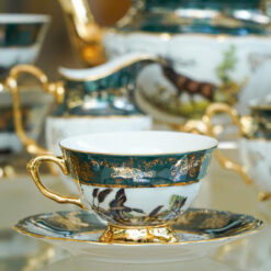 Bộ trà sứ mạ vàng men ngọc trai Tiệp khắc BC81