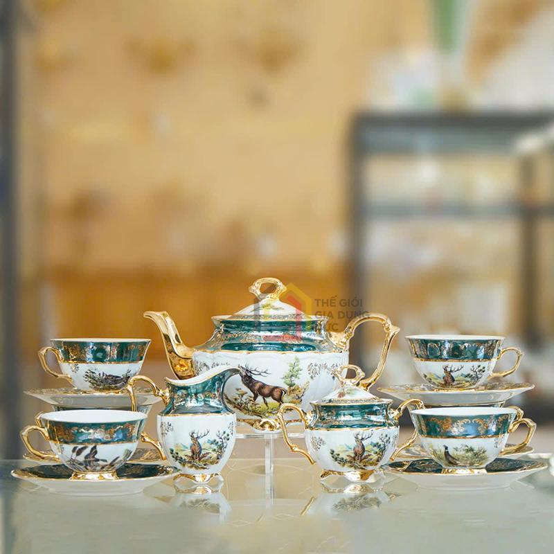 bo-tra-su-ma-vang-men-ngoc-trai-tiep-khac-bc81 Bộ trà sứ mạ vàng men ngọc trai Tiệp khắc BC81