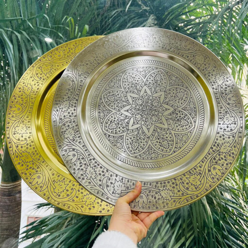 Khay tròn Vintage size đại 50cm