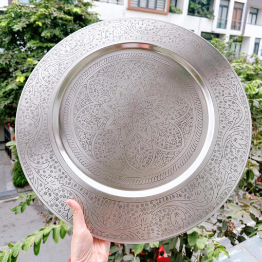 Khay tròn Vintage size đại 50cm