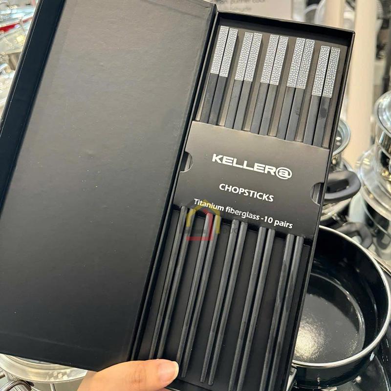 set-10-doi-dua-chuoi-bac-keller Set 10 đôi đũa chuôi bạc Keller