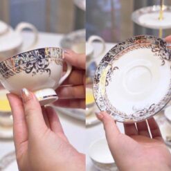 Bộ trà sứ và kệ bánh xanh ngọc Spedona