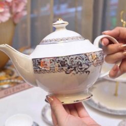 Bộ trà sứ và kệ bánh xanh ngọc Spedona