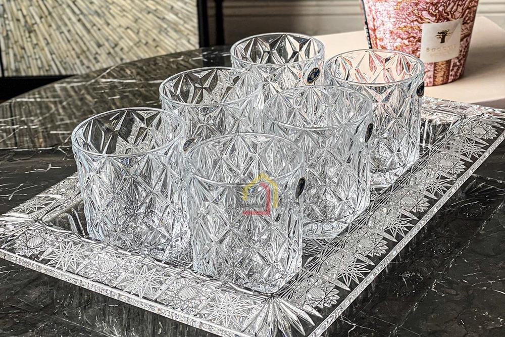 Khay chữ nhật thành cao M57 Crystal Bohemia size 41cm