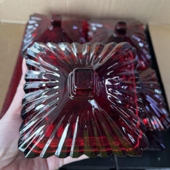 Set 4 thố kèm khay pha lê Silver