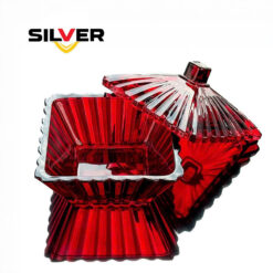 Set 4 thố kèm khay pha lê Silver (màu đỏ, tím)