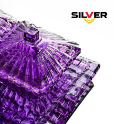 Set 4 thố kèm khay pha lê Silver (màu đỏ, tím)