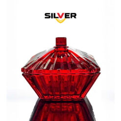 Set 4 thố kèm khay pha lê Silver (màu đỏ, tím)