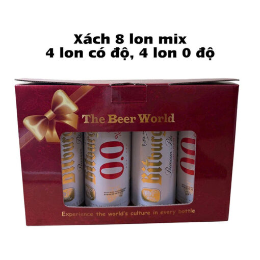 Bia tươi Đức Bitburger (xách 8 lon) - 0 độ, có độ hoặc mix