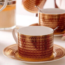 Bộ Trà Kẻ Mạ Vàng 24K - Đỉnh Cao Sang Trọng