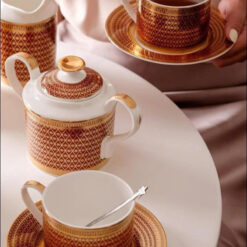 Bộ Trà Kẻ Mạ Vàng 24K - Đỉnh Cao Sang Trọng