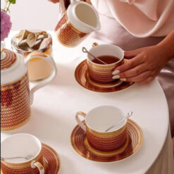 Bộ Trà Kẻ Mạ Vàng 24K - Đỉnh Cao Sang Trọng