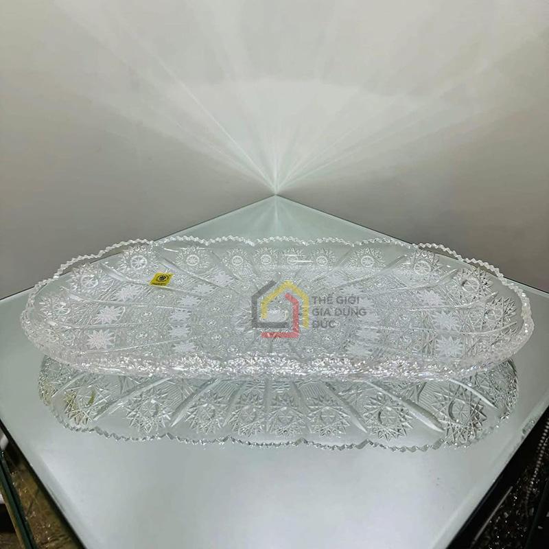 dia-bau-duc-pha-le-mai-m57-bohemia-34-x-155cm Đĩa bầu dục pha lê mài M57 Bohemia (34 x 15,5cm)