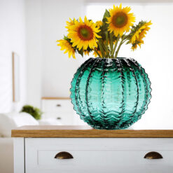 Lọ hoa thủy tinh phong cách Bắc Âu cao 16cm, rộng 18cm