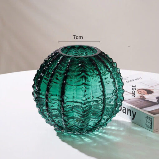 Lọ hoa thủy tinh phong cách Bắc Âu cao 16cm, rộng 18cm