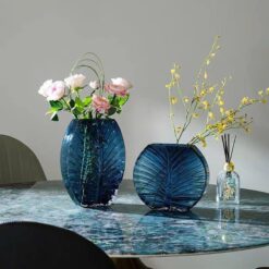 Lọ hoa thủy tinh phong cách Bắc Âu cao 22cm, rộng 14,5cm