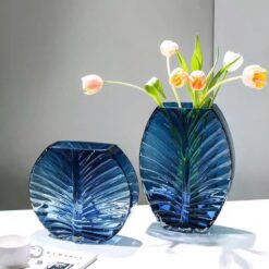 Lọ hoa thủy tinh phong cách Bắc Âu cao 22cm, rộng 14,5cm