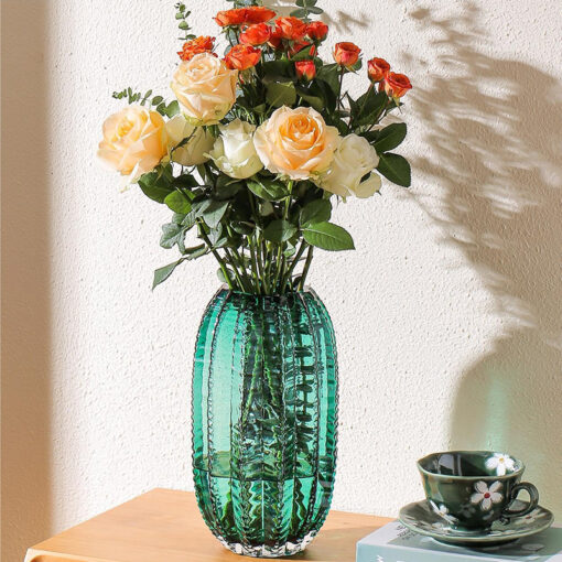 Lọ hoa thủy tinh phong cách Bắc Âu cao 28cm, rộng 15cm