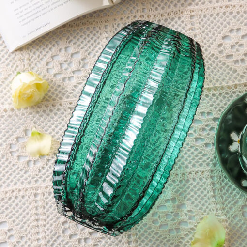 Lọ hoa thủy tinh phong cách Bắc Âu cao 28cm, rộng 15cm