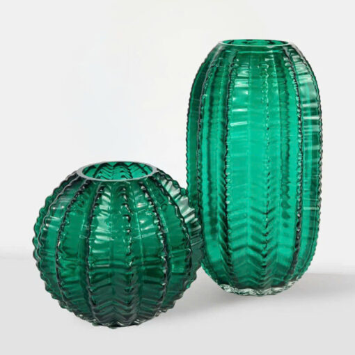 Lọ hoa thủy tinh phong cách Bắc Âu cao 28cm, rộng 15cm