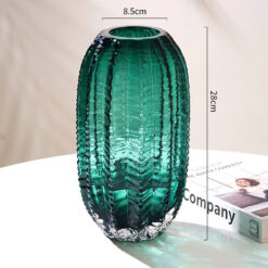 Lọ hoa thủy tinh phong cách Bắc Âu cao 28cm, rộng 15cm
